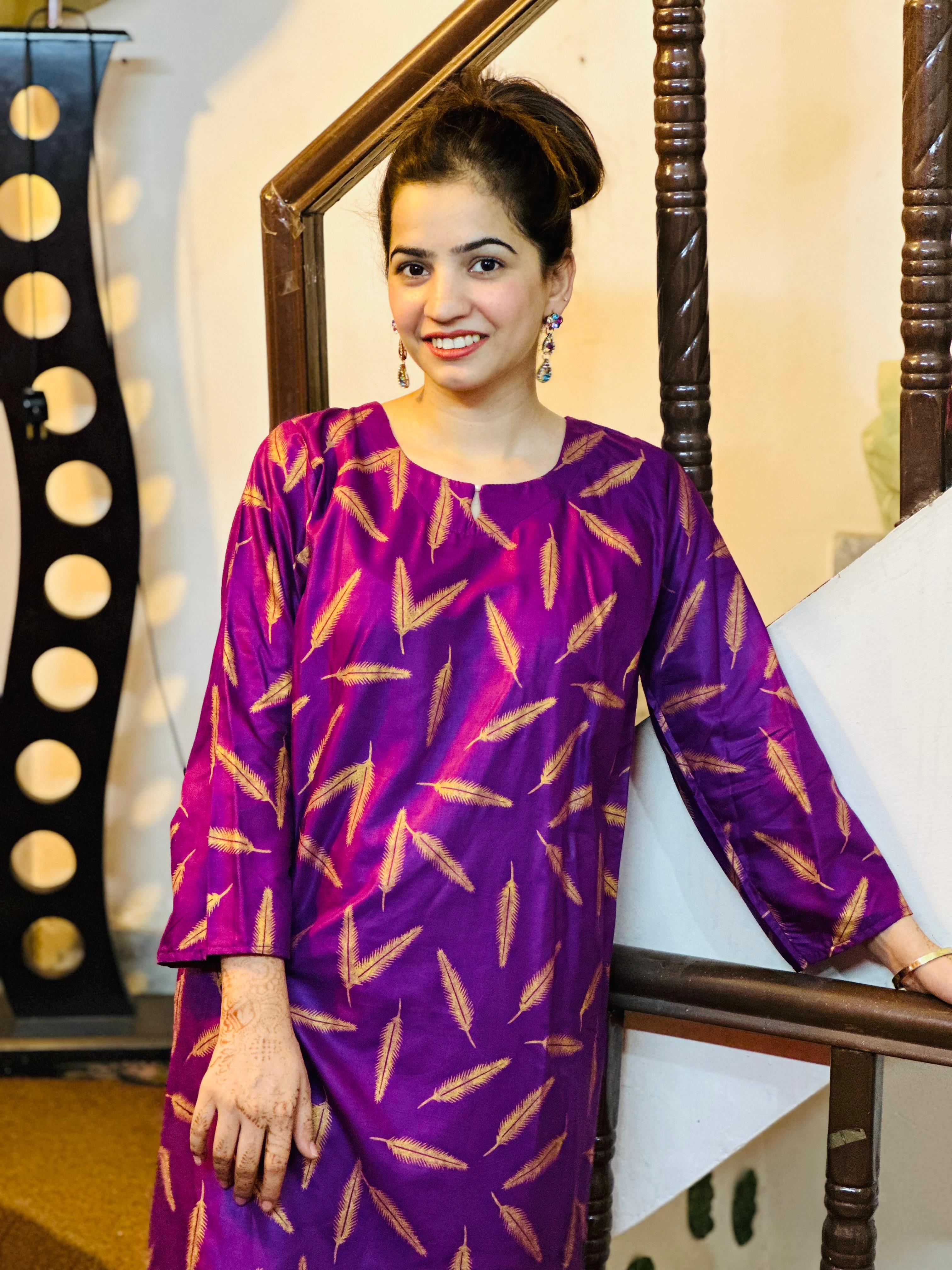 2 Piece Printed Premium Linen Dress (Stitched)